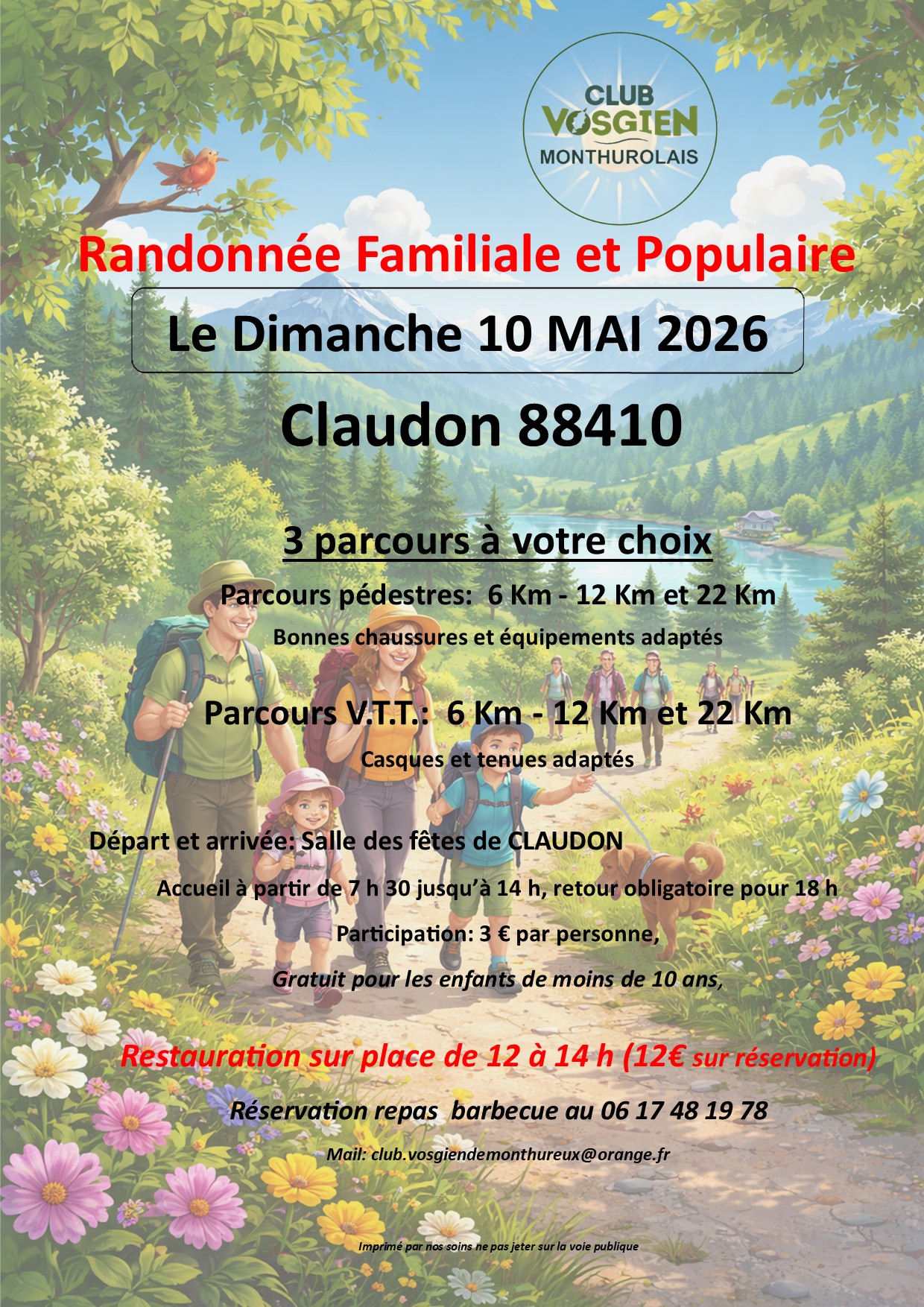 RADONNÉE FAMILIALE et POPULAIRE à CLAUDON
